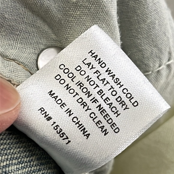 Oli & Hali Love Patch Wide Leg Baggy Denim Pants size Large Boho Distressed NWOT - Picture 13 of 13